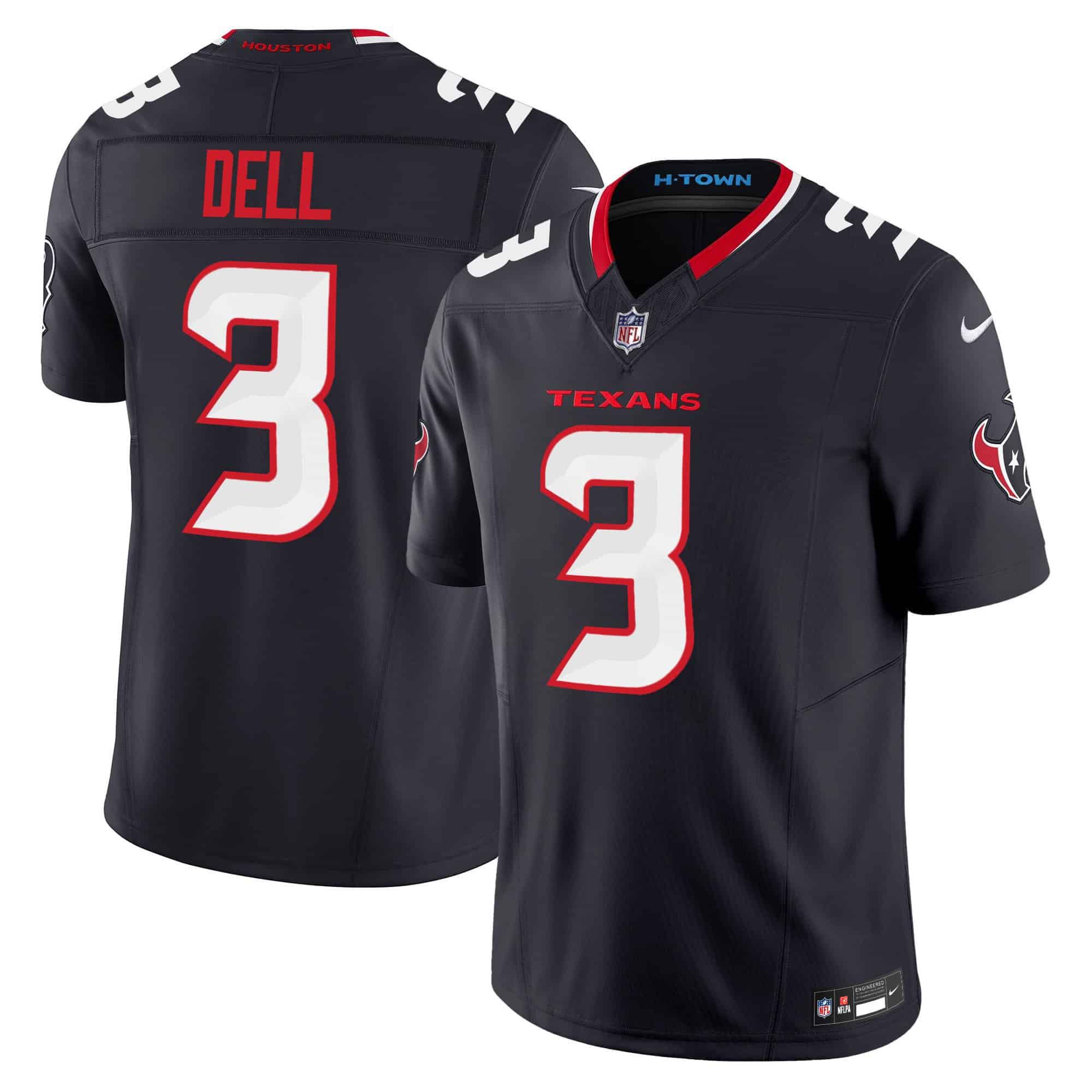 Men Houston Texans #3 Dell Black 2024 Nike Vapor Limited NFL Jersey style 1
